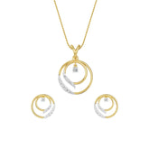 Lab Diamond Dual Circle Pendant Set