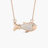 Round Diamond Floating Fish Fashion Pendant