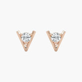Round Diamond V Style Stud Earring