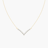 Round Diamond Deep V Inlay Chain Necklace