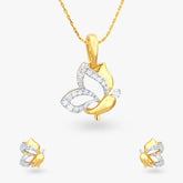 Butterfly Dreams Diamond Pendant and Earrings set for Kids