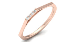 Sleek Gold V-Shape Ring with Diamond Accents