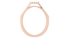 Sleek Gold V-Shape Ring with Diamond Accents