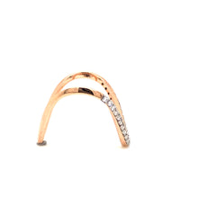 V-Curve Diamond Rose Gold Ring