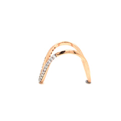 V-Curve Diamond Rose Gold Ring