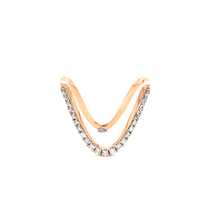 V-Curve Diamond Rose Gold Ring