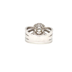 Majestic Triple Band Halo Diamond Ring in White Gold