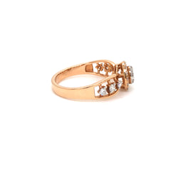 Royal Blossom Halo Diamond Ring in Rose Gold