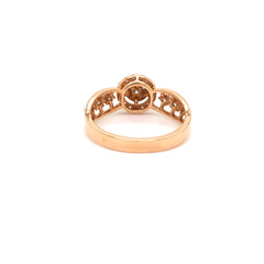 Royal Blossom Halo Diamond Ring in Rose Gold