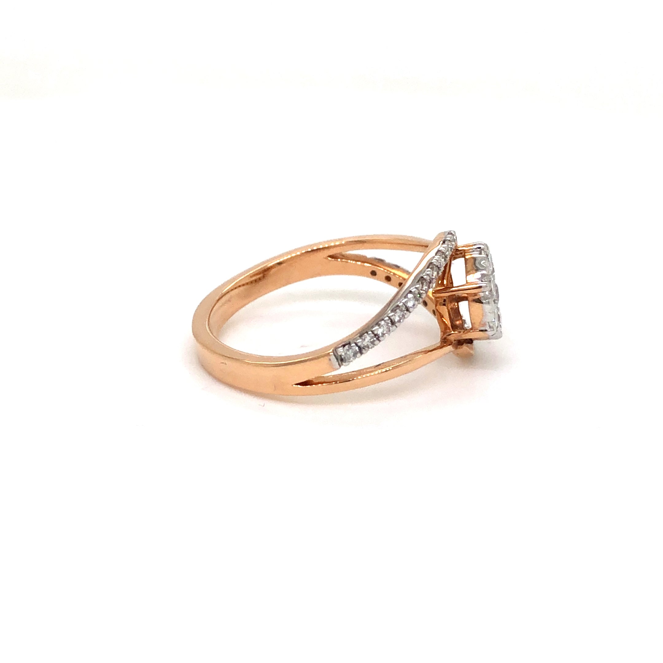 Twist Bloom Gold Diamond Ring