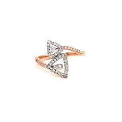 Twin Triangle Sparkle Rose Gold Ring