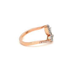 Twin Triangle Sparkle Rose Gold Ring