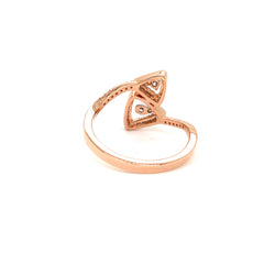 Twin Triangle Sparkle Rose Gold Ring