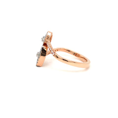 Twin Triangle Sparkle Rose Gold Ring