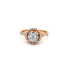 Floral Embrace Double Diamond Ring in Rose Gold