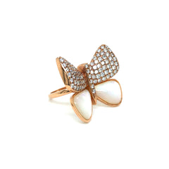 Butterfly Grace Diamond Ring in Rose Gold