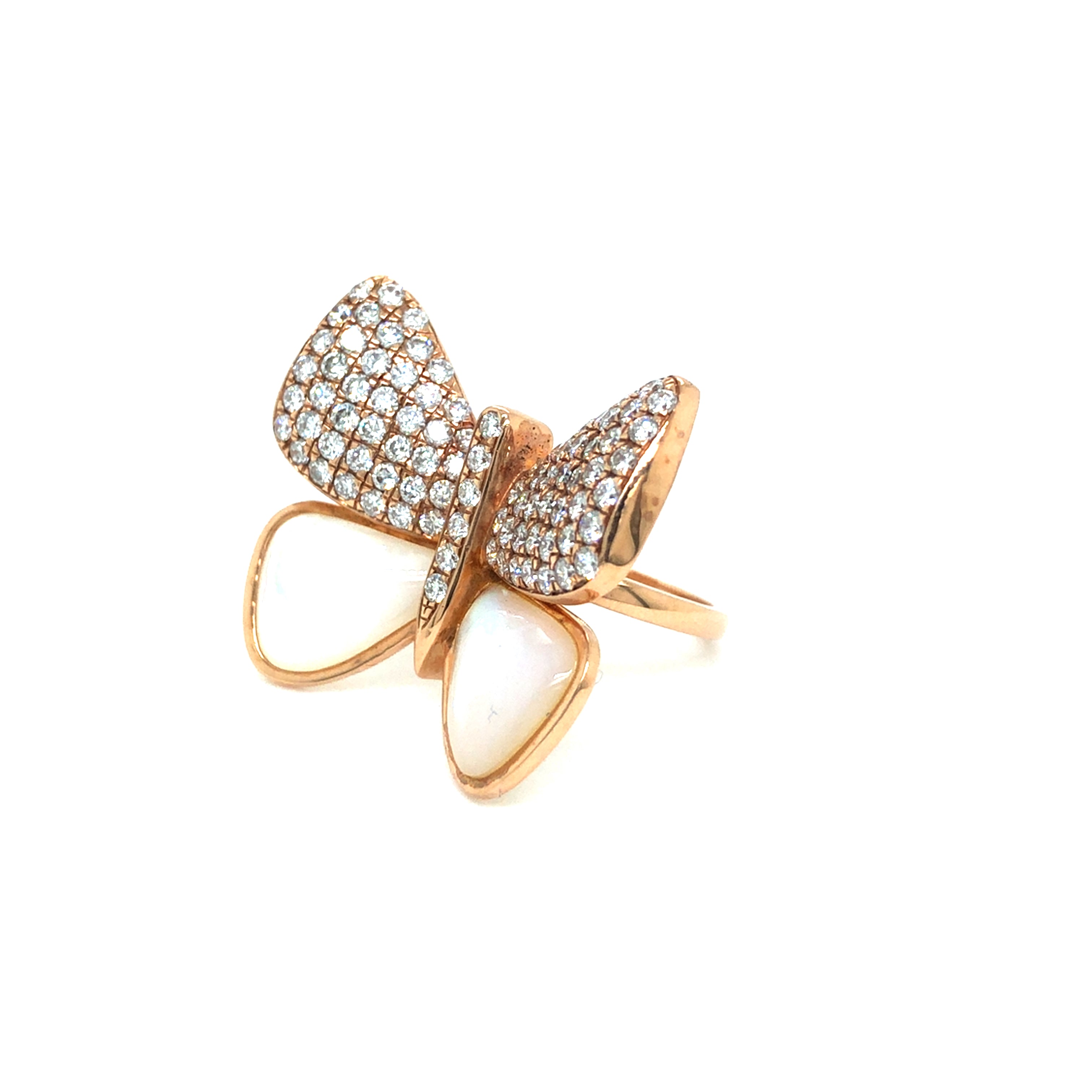 Butterfly Grace Diamond Ring in Rose Gold