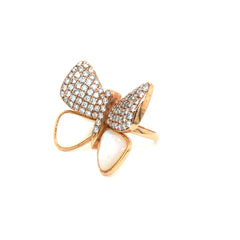 Butterfly Grace Diamond Ring in Rose Gold