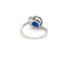Ocean Swirl Blue Gemstone Diamond Ring