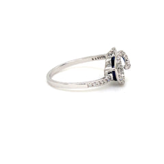Ocean Swirl Blue Gemstone Diamond Ring