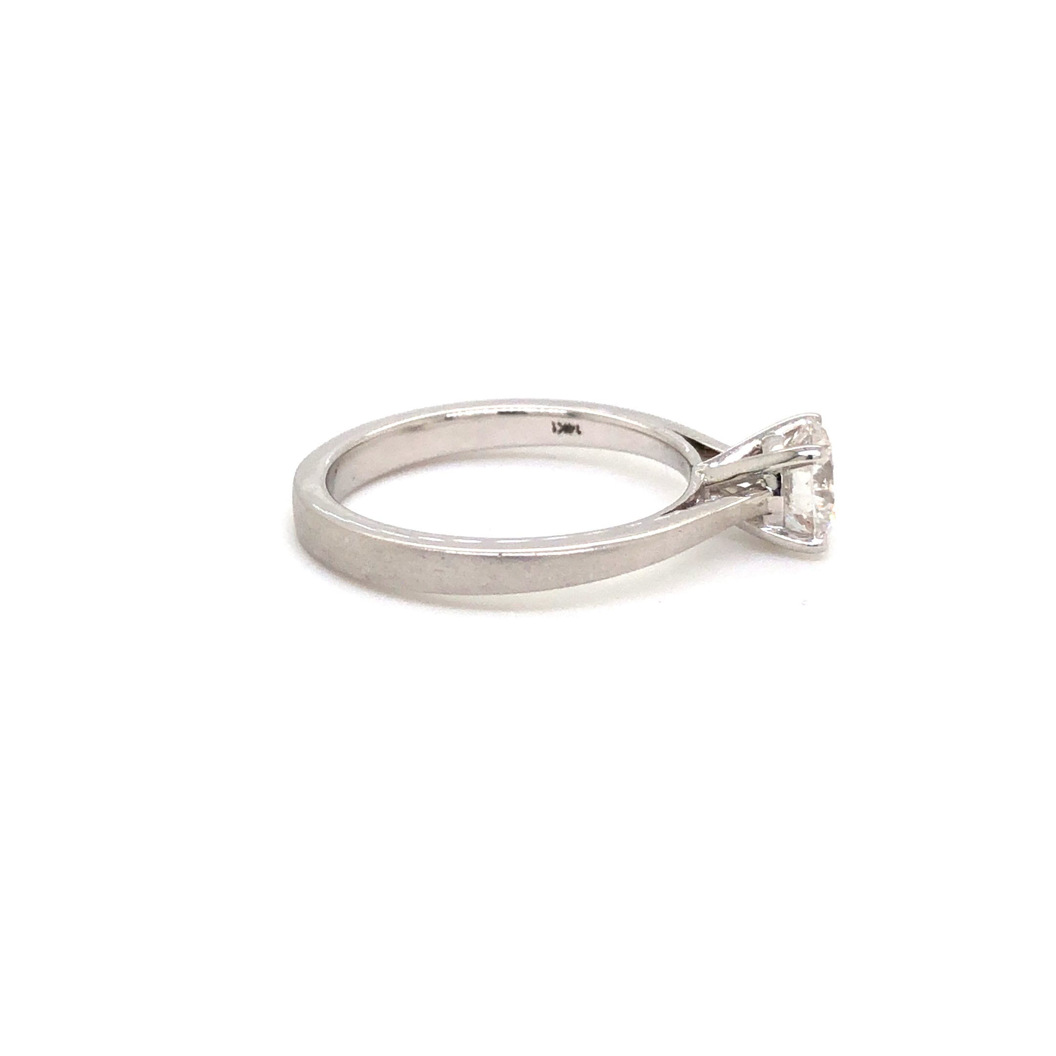 Classic Solitaire Diamond Ring in White Gold Finish