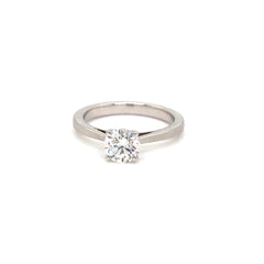 Classic Solitaire Diamond Ring in White Gold Finish