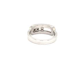 Trinity Shine Diamond Ring in White Gold Finish
