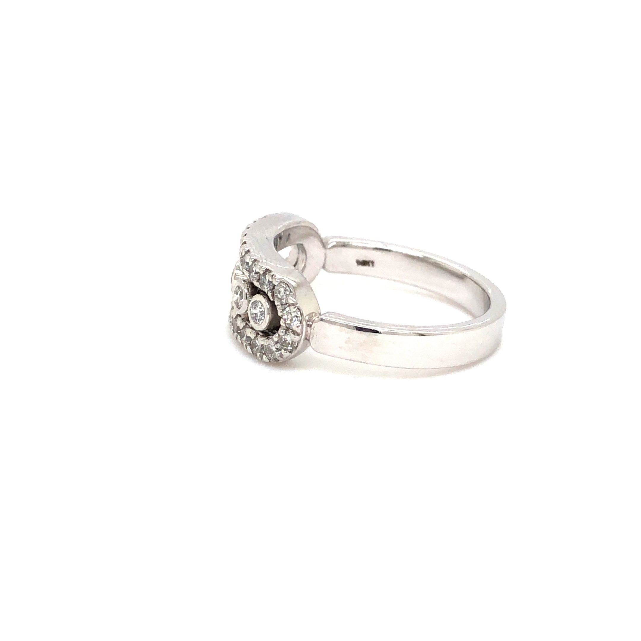 Trinity Shine Diamond Ring in White Gold Finish