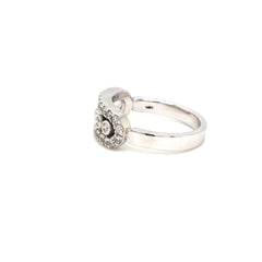 Trinity Shine Diamond Ring in White Gold Finish