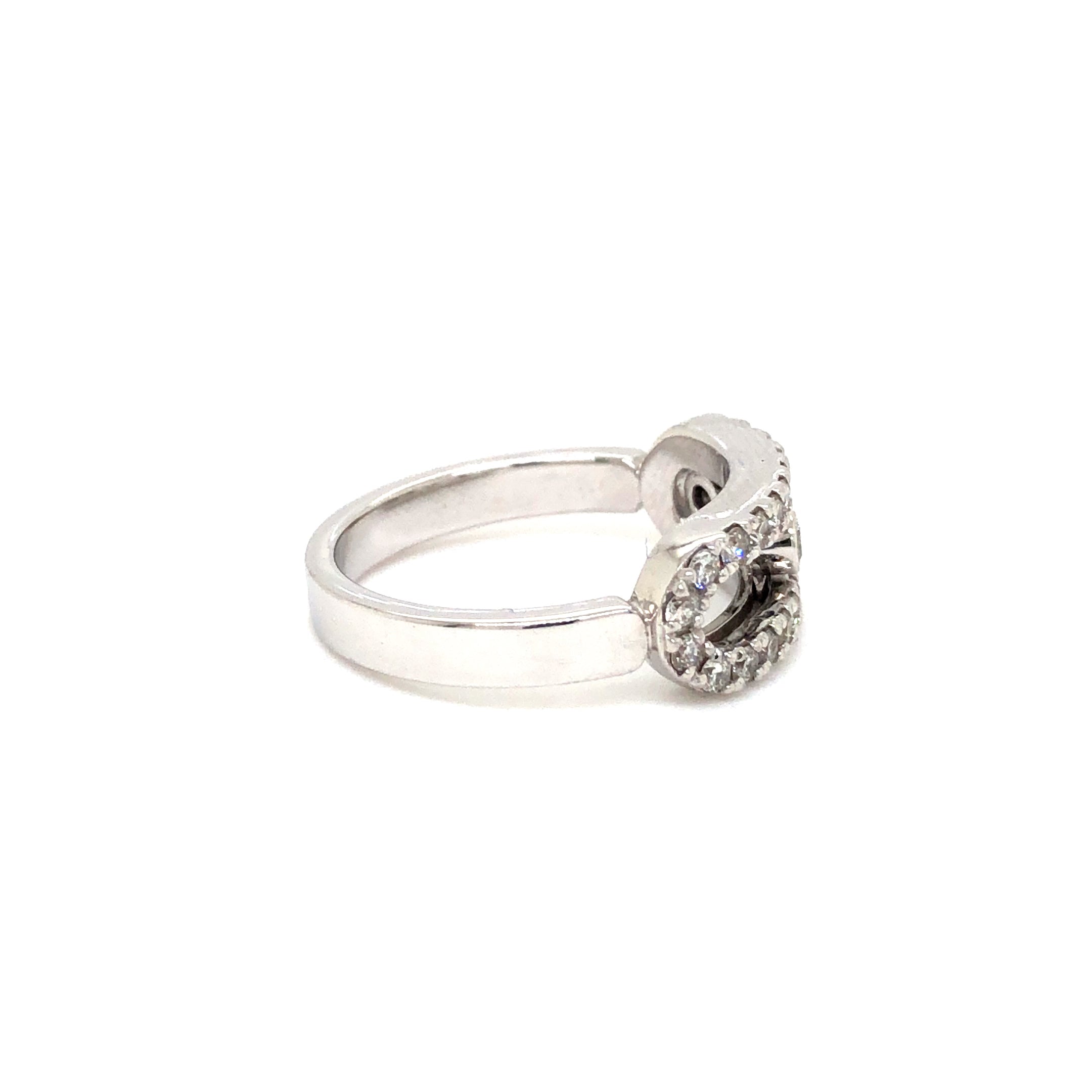 Trinity Shine Diamond Ring in White Gold Finish