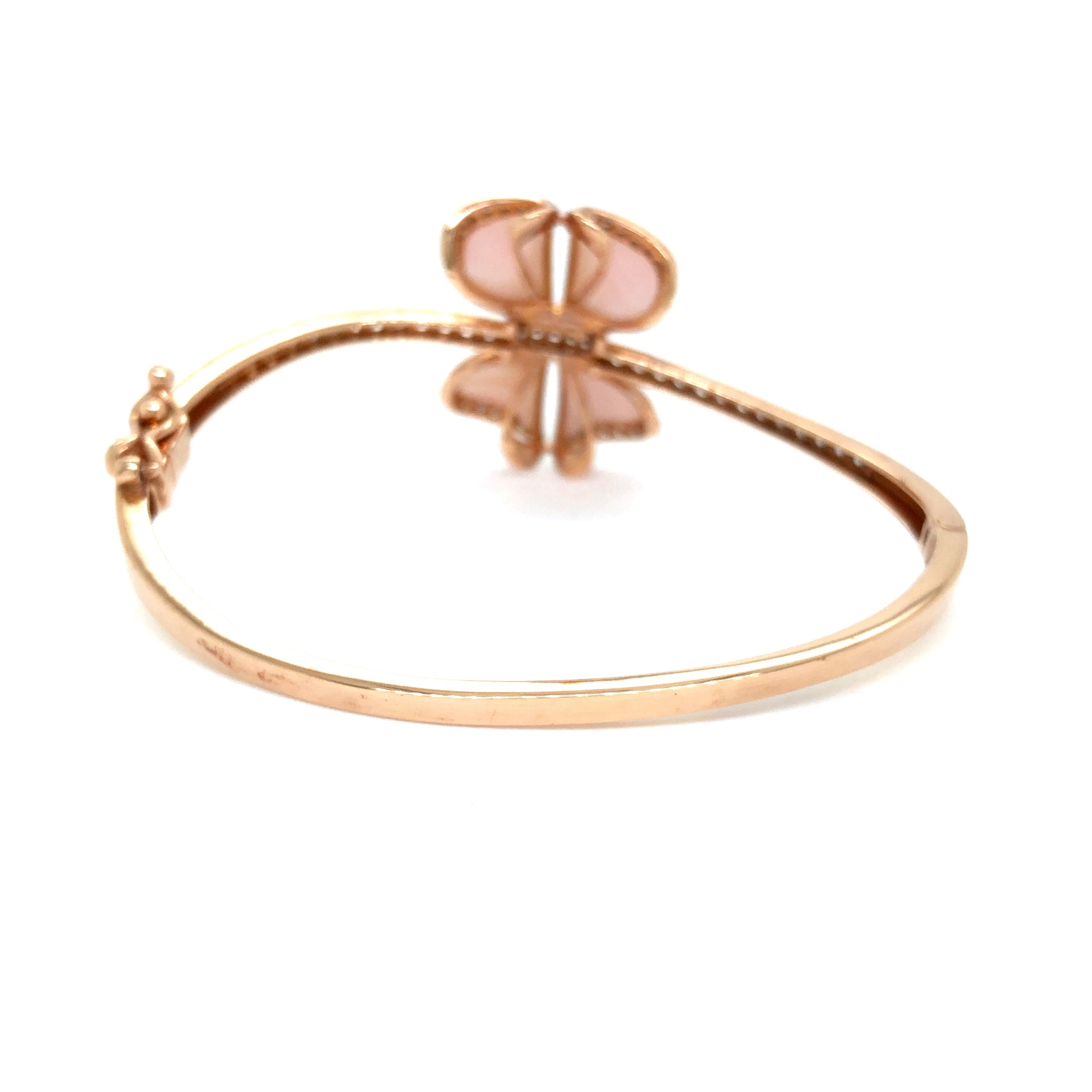 Blush Blossom Diamond Clover Bangle