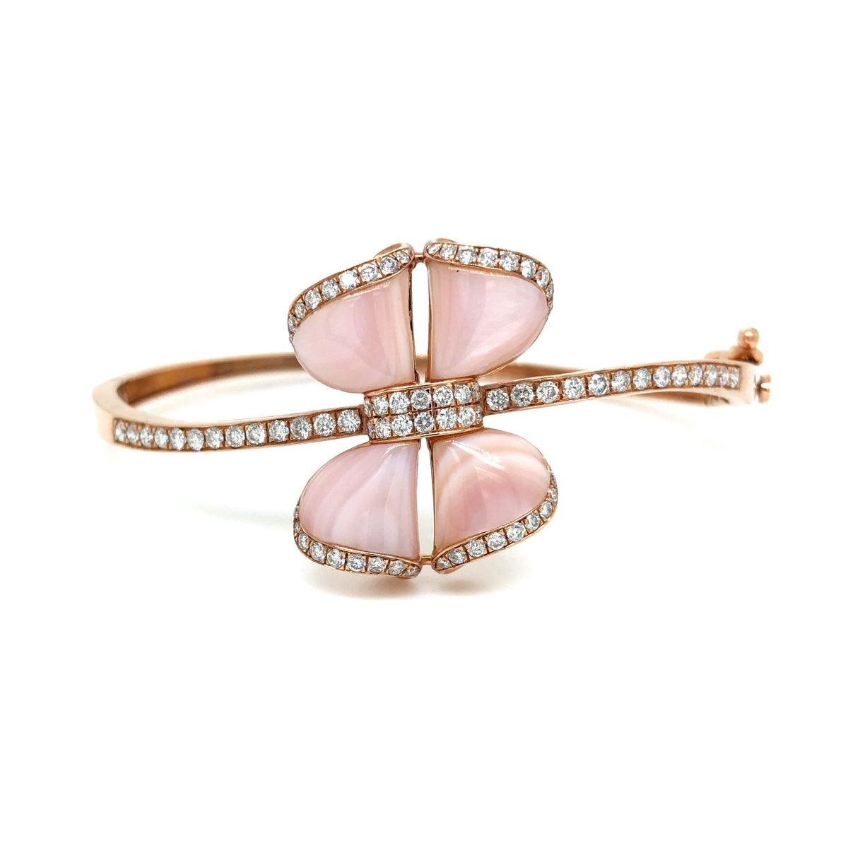 Blush Blossom Diamond Clover Bangle