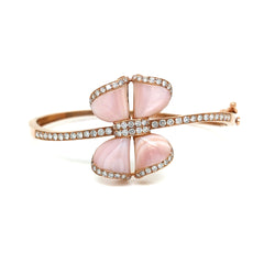 Blush Blossom Diamond Clover Bangle