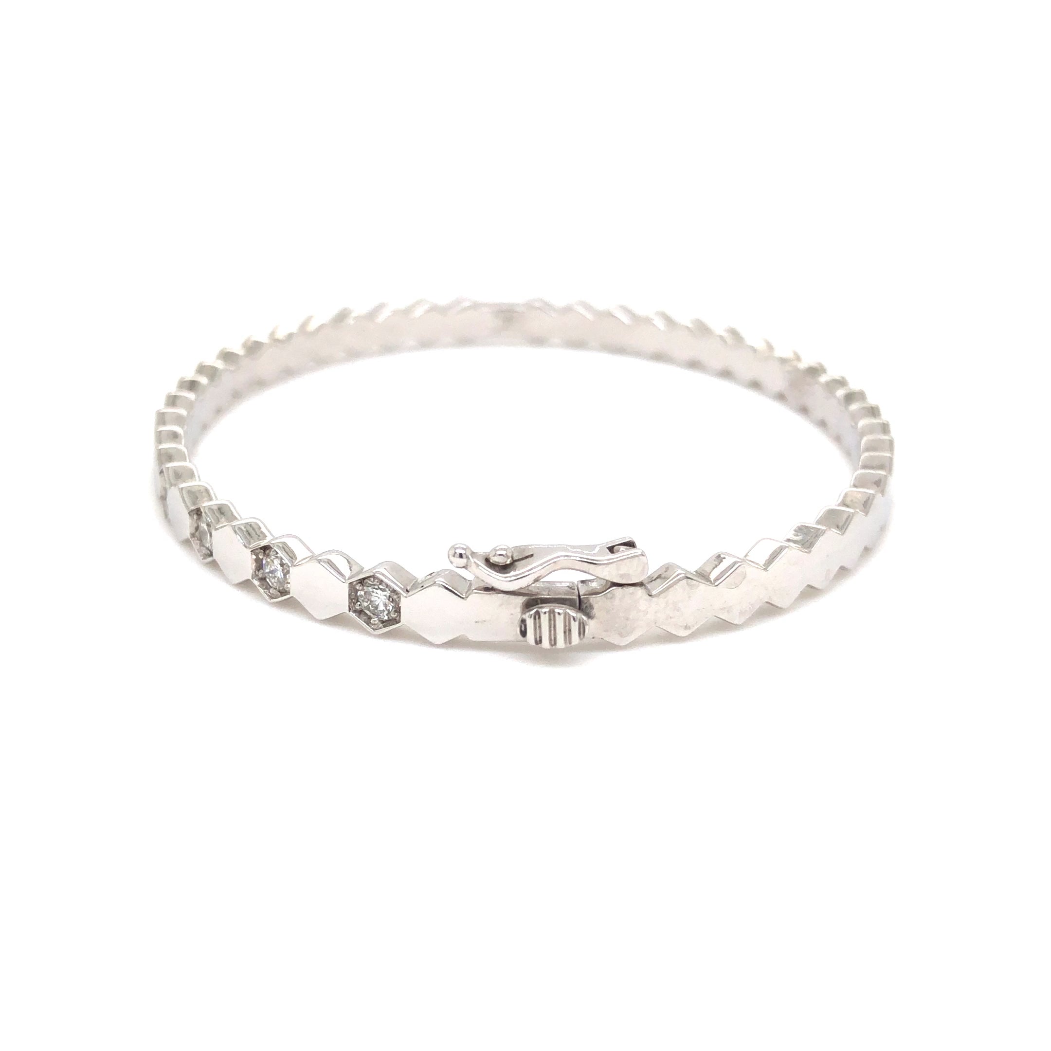 Hexa Shine Diamond Bangle Bracelet
