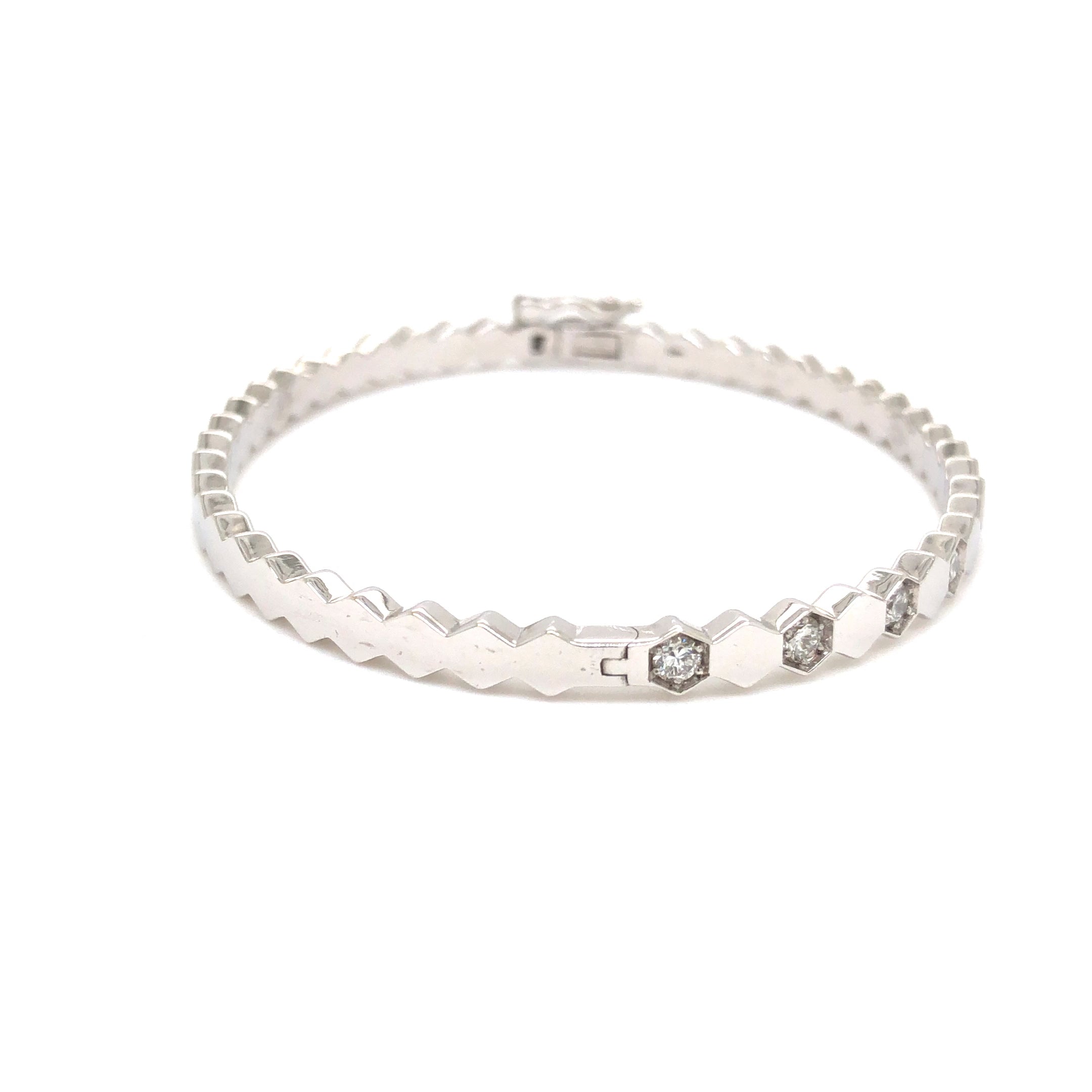 Hexa Shine Diamond Bangle Bracelet