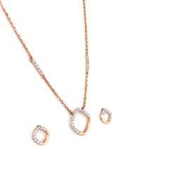 Geometric Chic Diamond Chain With Earrings