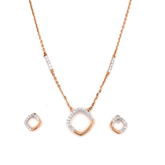 Geometric Chic Diamond Chain With Earrings