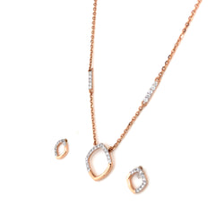 Geometric Chic Diamond Chain With Earrings