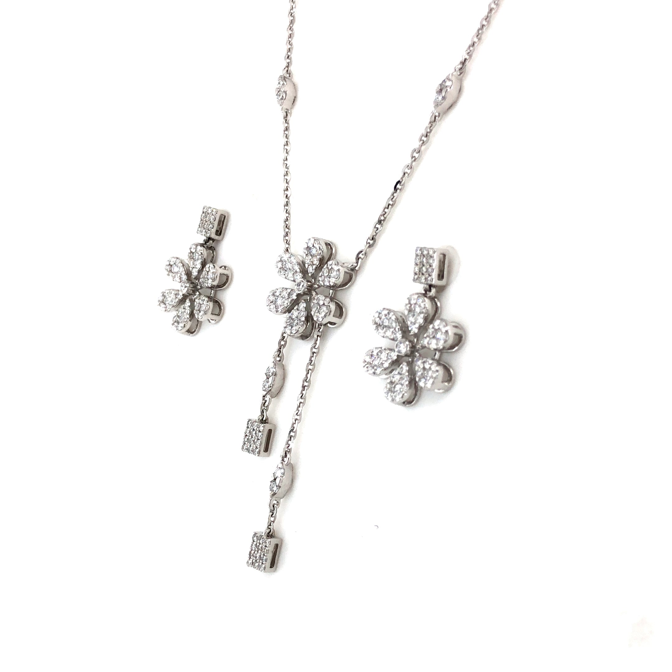 Blooming Grace Diamond Chain With Earrings