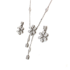 Blooming Grace Diamond Chain With Earrings