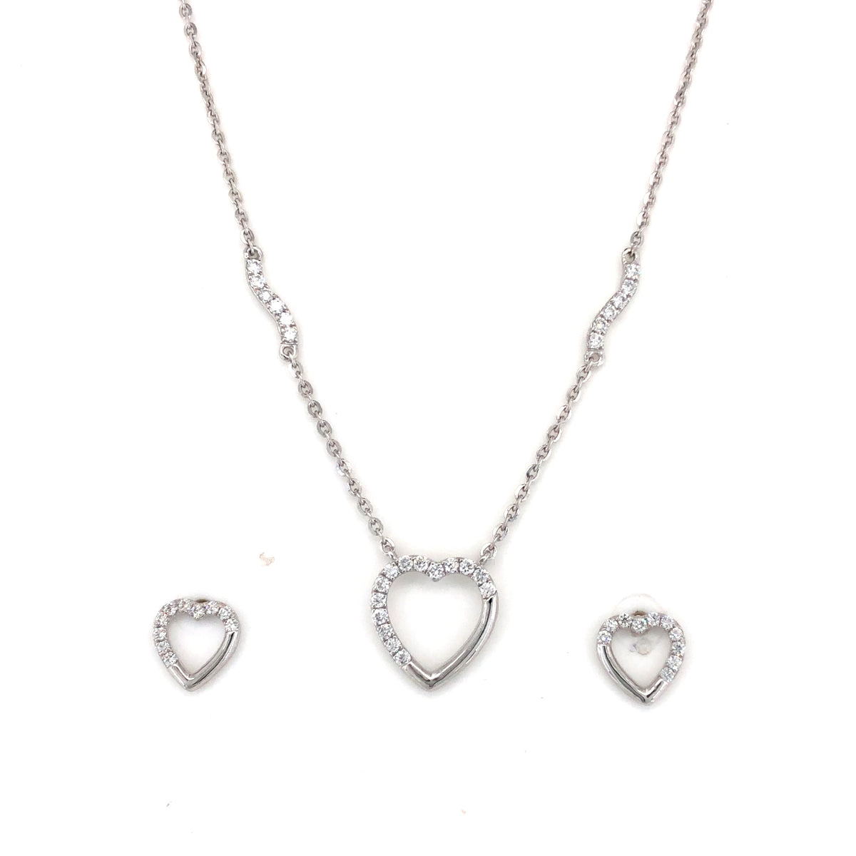 Eternal Heart Diamond Chain With Earrings