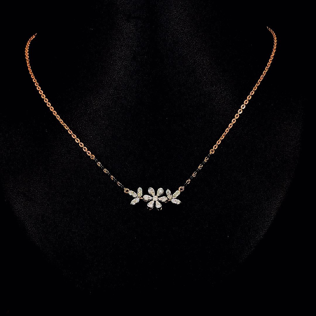 Rose Gold Bloom Lab Grown Diamond Floral Mangalsutra