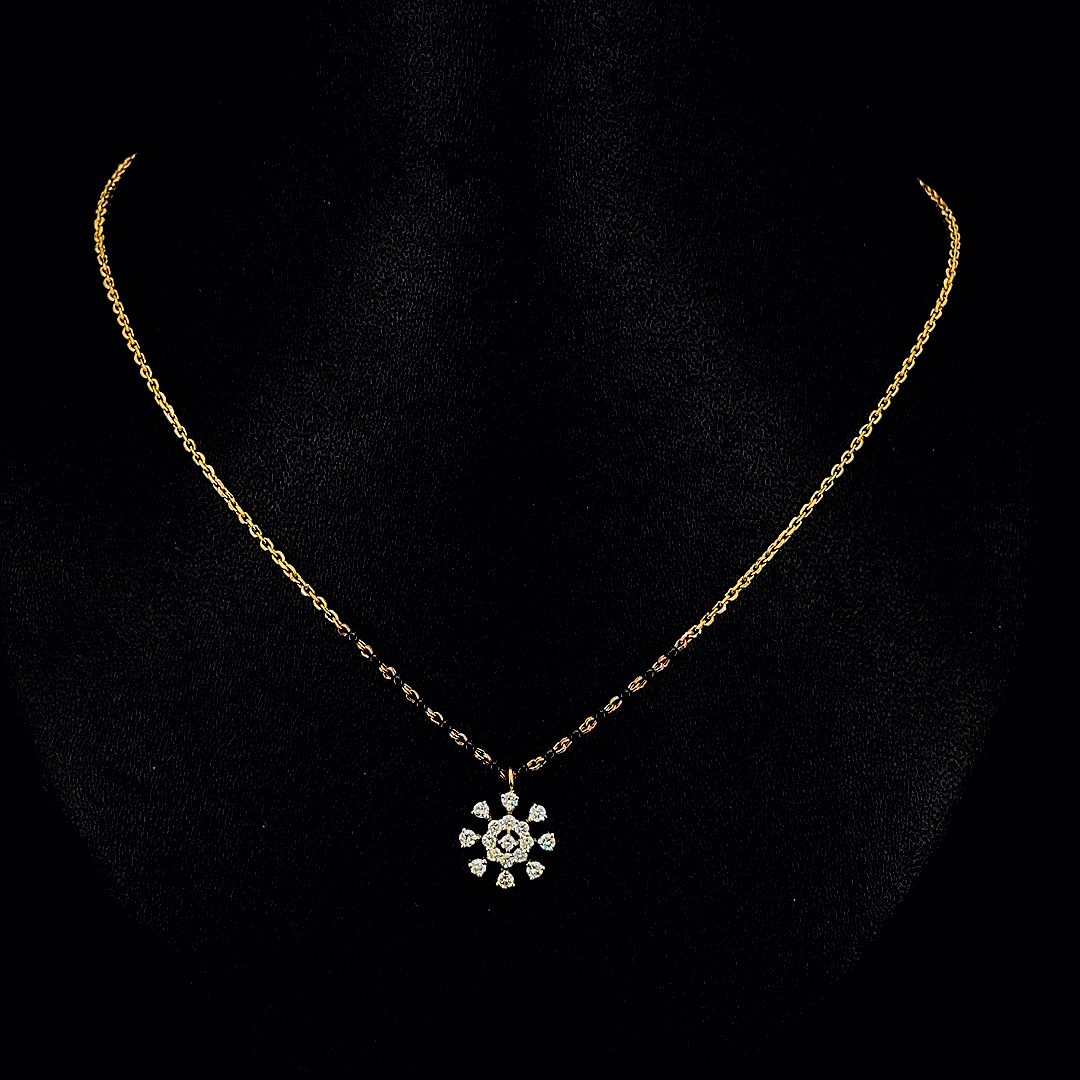 Gold Radiant Aura Lab Grown Diamond Mangalsutra