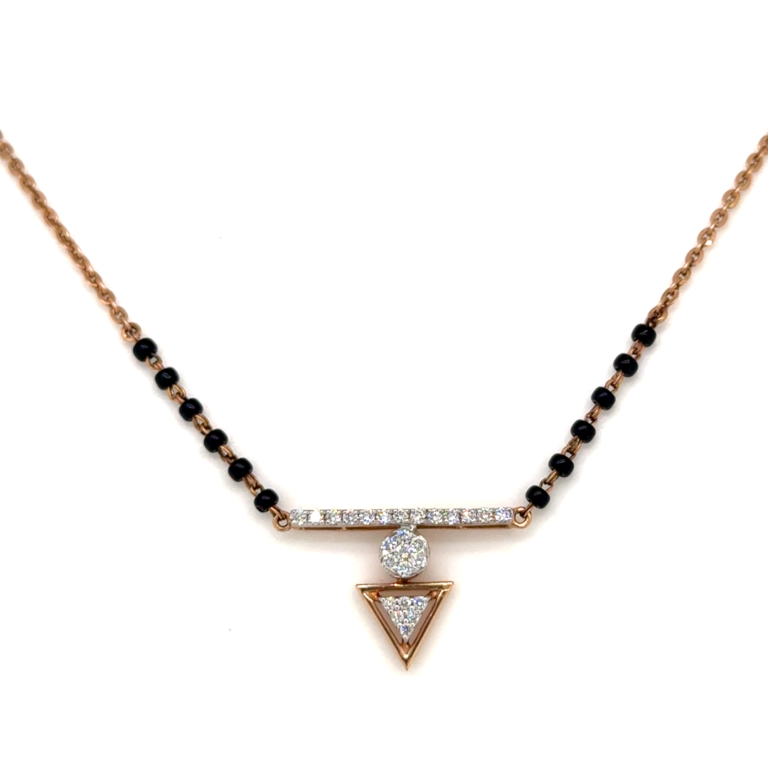 Rose Gold Geometric Harmony Lab Grown Diamond Mangalsutra