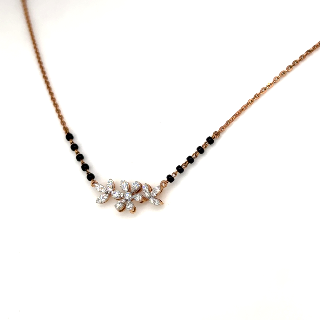 Rose Gold Bloom Lab Grown Diamond Floral Mangalsutra