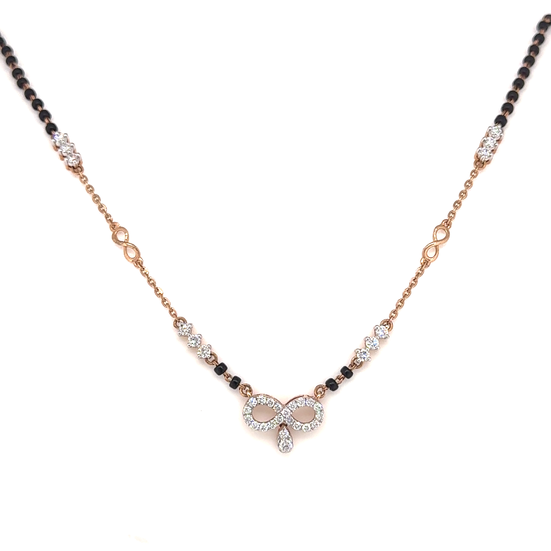 Rose Gold Infinity Drop lab Grown Diamond Mangalsutra
