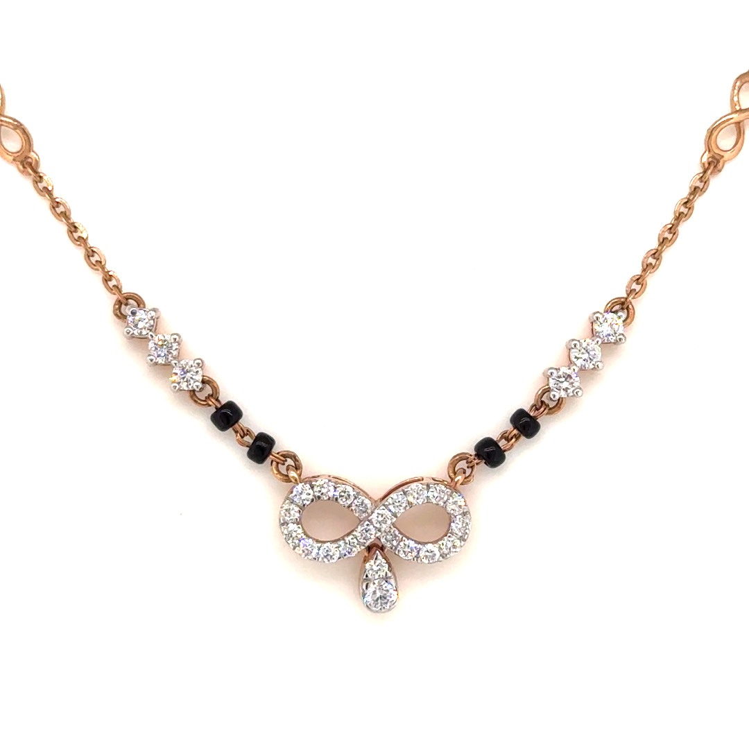 Rose Gold Infinity Drop lab Grown Diamond Mangalsutra