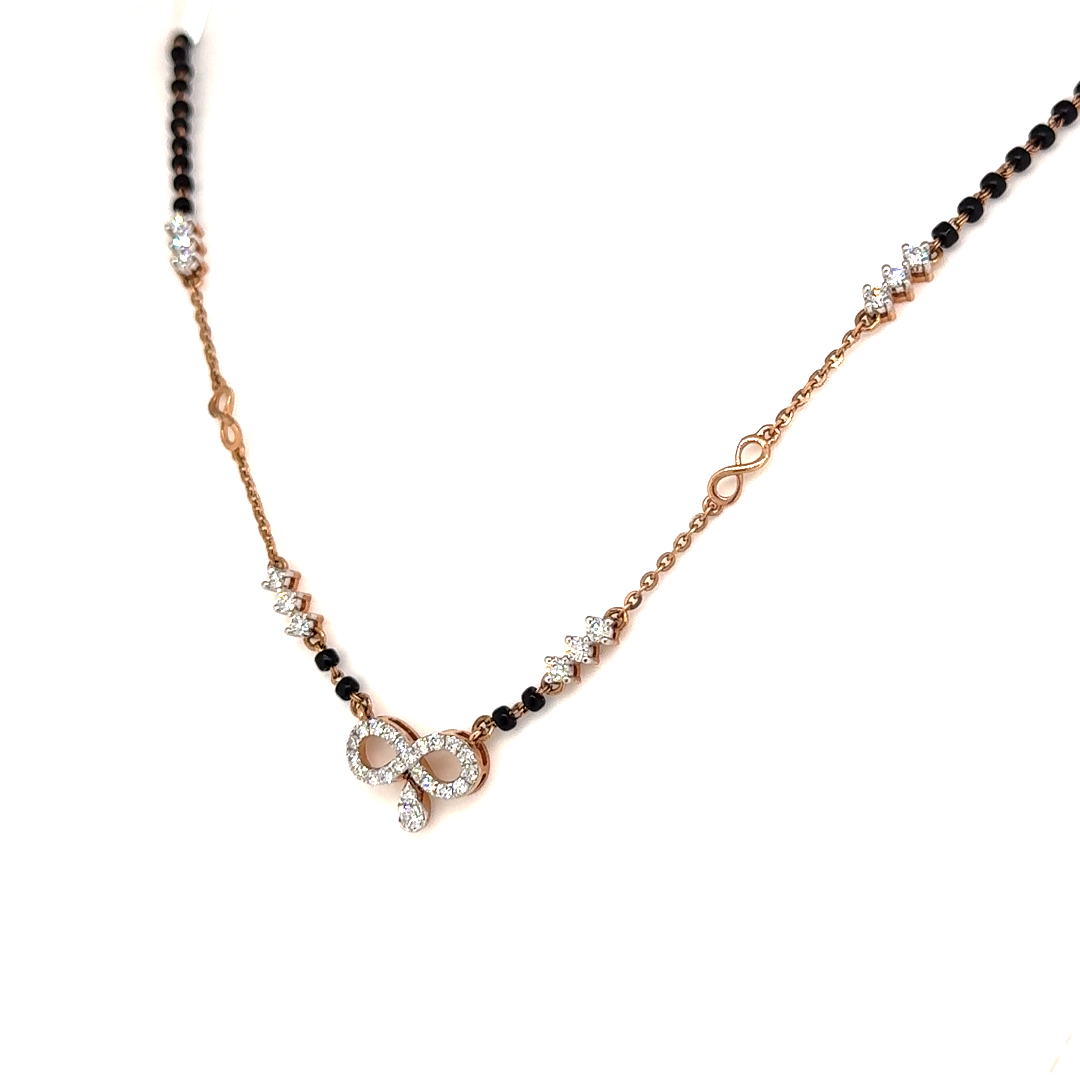 Rose Gold Infinity Drop lab Grown Diamond Mangalsutra