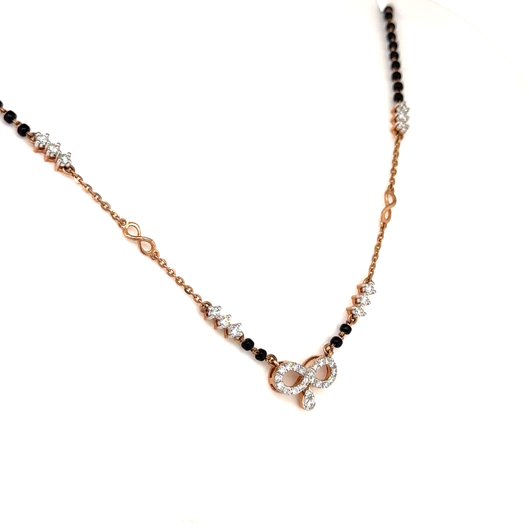 Rose Gold Infinity Drop lab Grown Diamond Mangalsutra