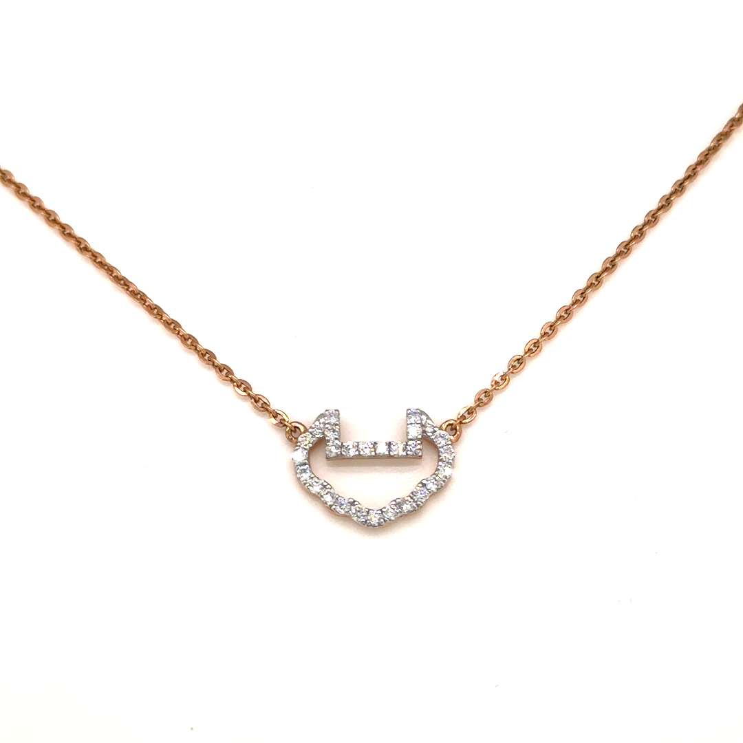 Rose Gold Lab Grown Devil Heart Pendant Necklace